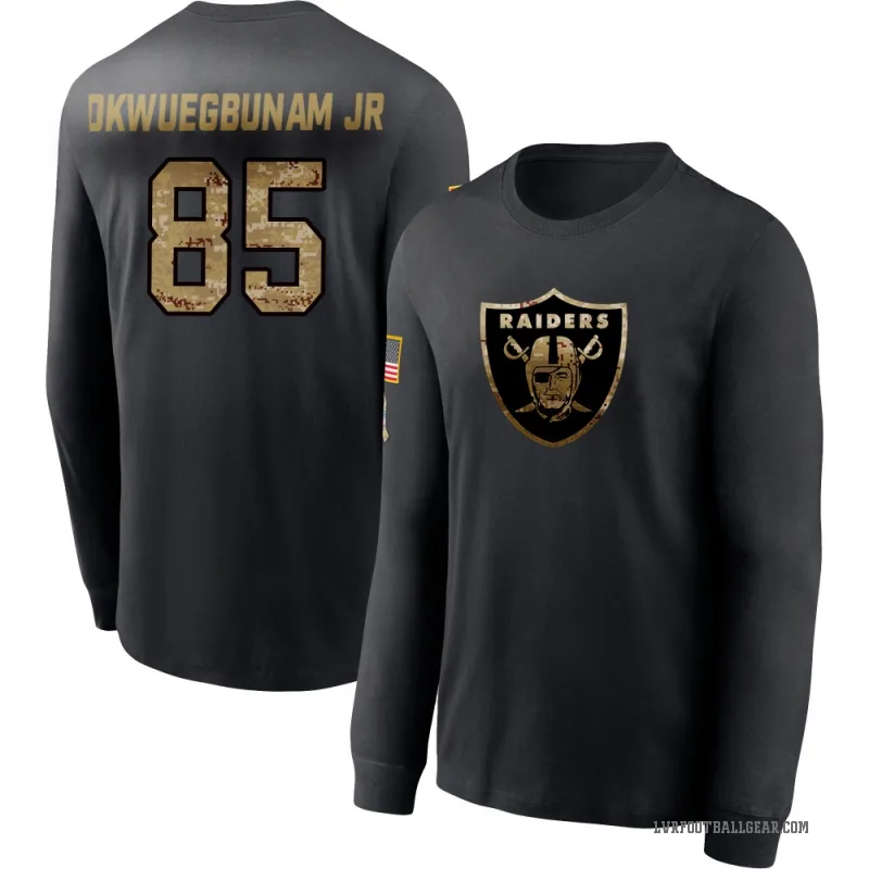 Albert Okwuegbunam Jr. Youth Black Las Vegas Raiders 2020 Salute To Service Sideline Performance Long Sleeve T-Shirt