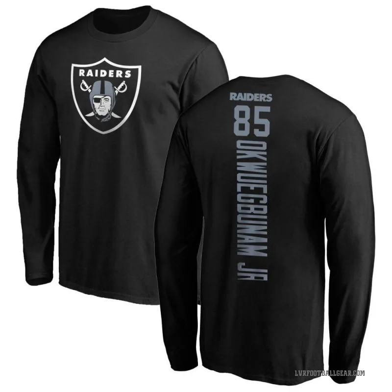 Albert Okwuegbunam Jr. Youth Black Las Vegas Raiders Backer Long Sleeve T-Shirt -