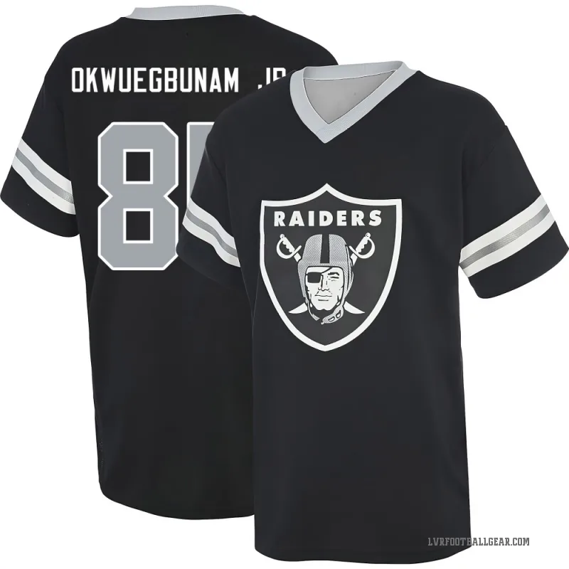 Albert Okwuegbunam Jr. Youth Black Las Vegas Raiders Game Day V-Neck T-Shirt