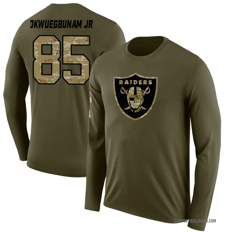 Albert Okwuegbunam Jr. Youth Olive Las Vegas Raiders Salute to Service Sideline Long Sleeve T-Shirt