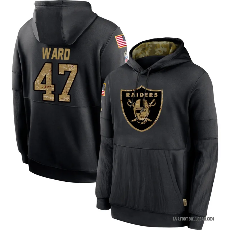 Alex Ward Men's Black Las Vegas Raiders 2020 Salute to Service Sideline Performance Pullover Hoodie