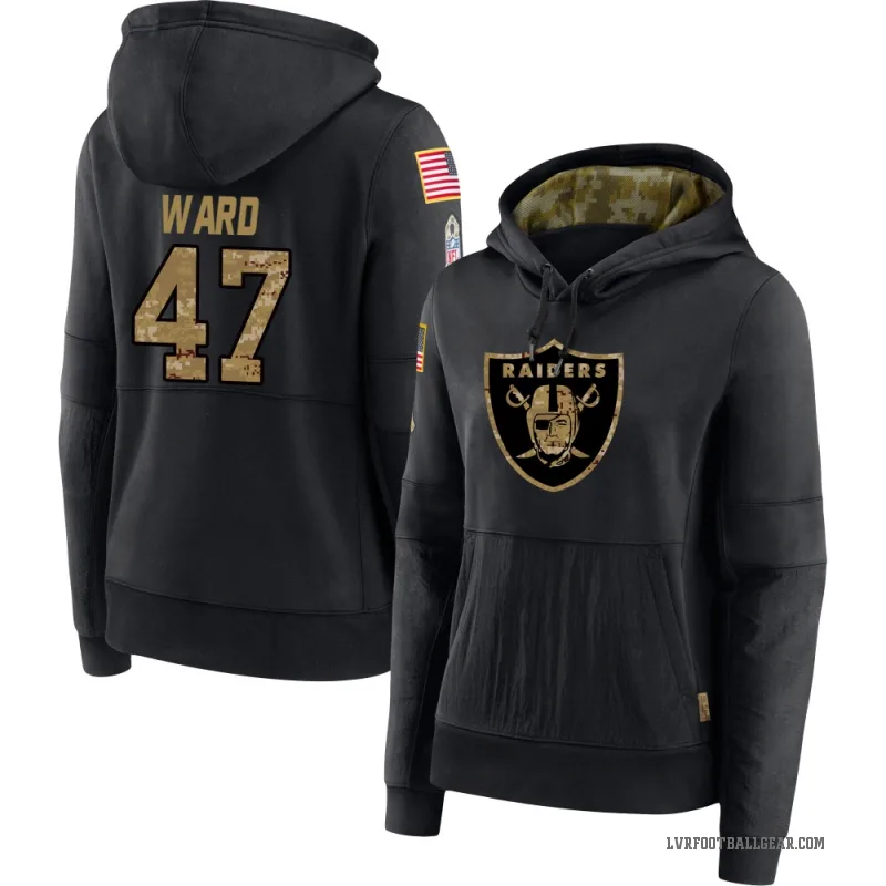 Alex Ward Women's Black Las Vegas Raiders 2020 Salute to Service Sideline Performance Pullover Hoodie