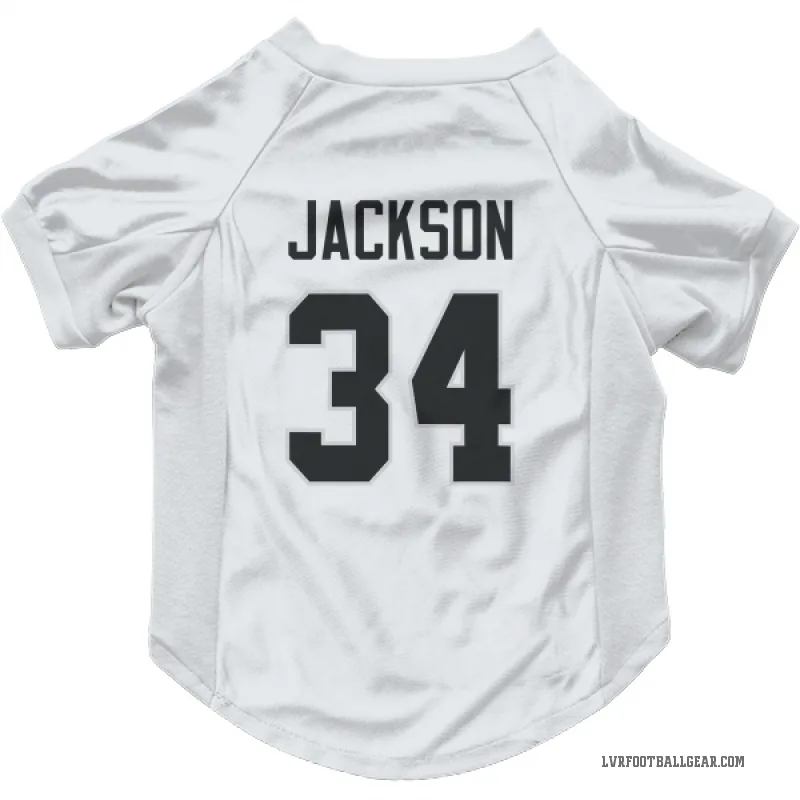 Bo Jackson White Las Vegas Raiders Cat & Dog Pet Jersey