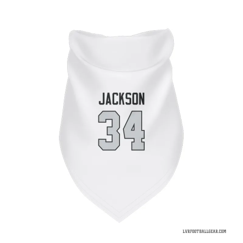 Bo Jackson White Las Vegas Raiders Gray Cat & Dog Pet Bandana
