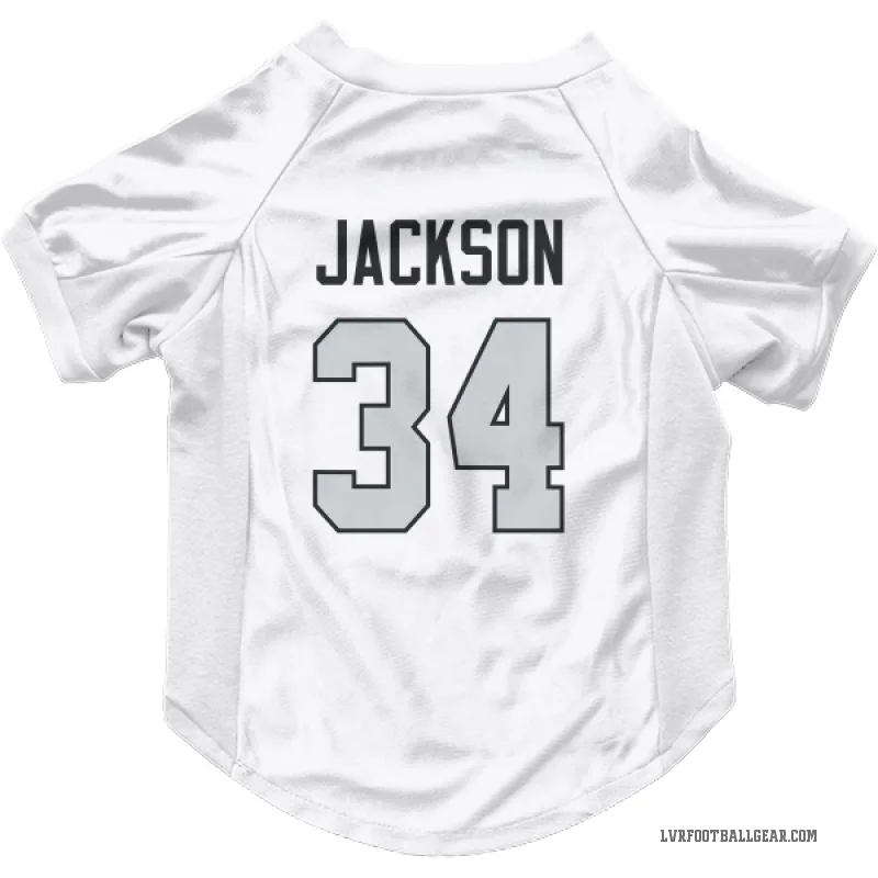 Bo Jackson White Las Vegas Raiders Gray Cat & Dog Pet Jersey