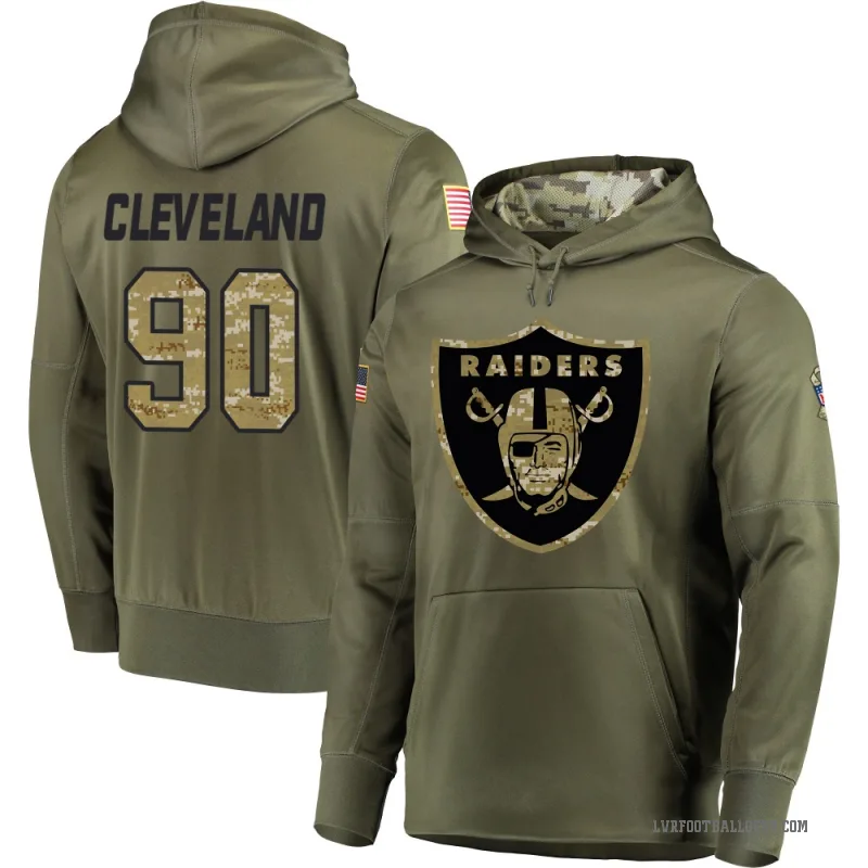 Brandon Cleveland Men's Olive Las Vegas Raiders Salute to Service Pullover Hoodie