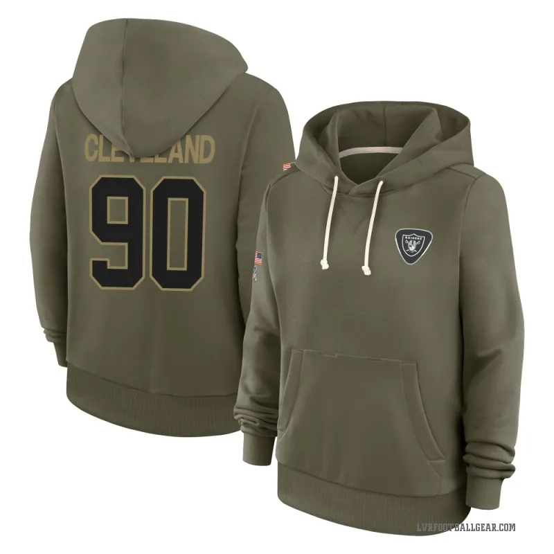 Brandon Cleveland Women's Olive Las Vegas Raiders 2025 Salute to Service Hoodie