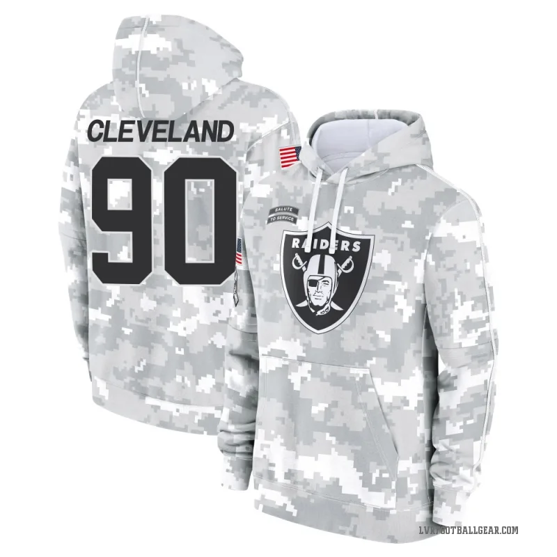 Brandon Cleveland Youth Camo Las Vegas Raiders Arctic 2024 Salute to Service Club Fleece Pullover Hoodie