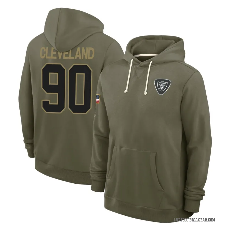 Brandon Cleveland Youth Olive Las Vegas Raiders 2025 Salute to Service Hoodie