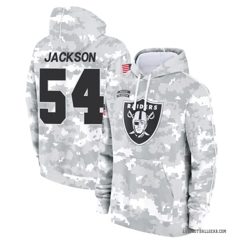Brennan Jackson Youth Camo Las Vegas Raiders Arctic 2024 Salute to Service Club Fleece Pullover Hoodie