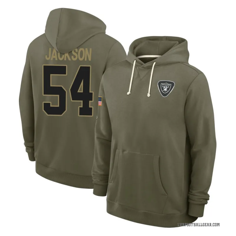 Brennan Jackson Youth Olive Las Vegas Raiders 2025 Salute to Service Hoodie