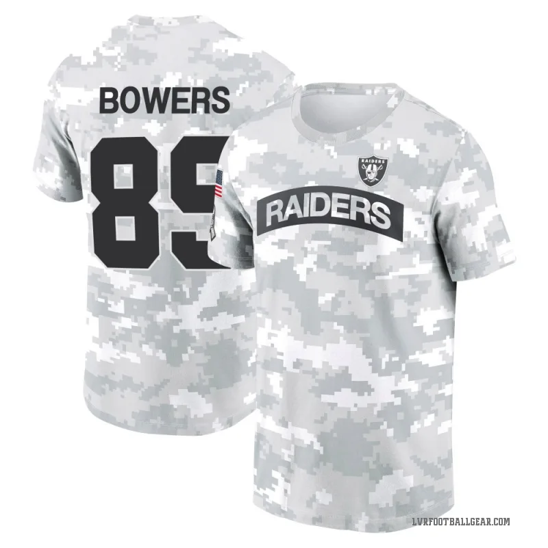 Brock Bowers Youth Camo Las Vegas Raiders Arctic 2024 Salute to Service Performance T-Shirt