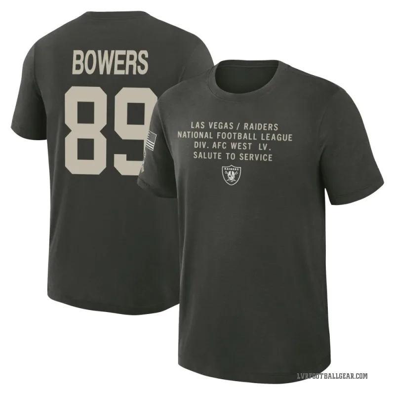 Brock Bowers Youth Green Las Vegas Raiders Dark/ 2025 Salute to Service Sideline Slub T-Shirt