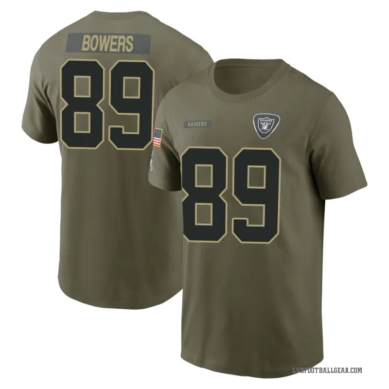 Brock Bowers Youth Olive Las Vegas Raiders 2025 Salute to Service T-Shirt