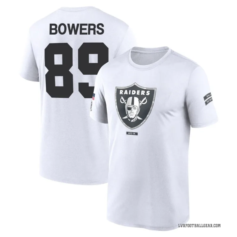 Brock Bowers Youth White Las Vegas Raiders 2024 Salute to Service Performance T-Shirt