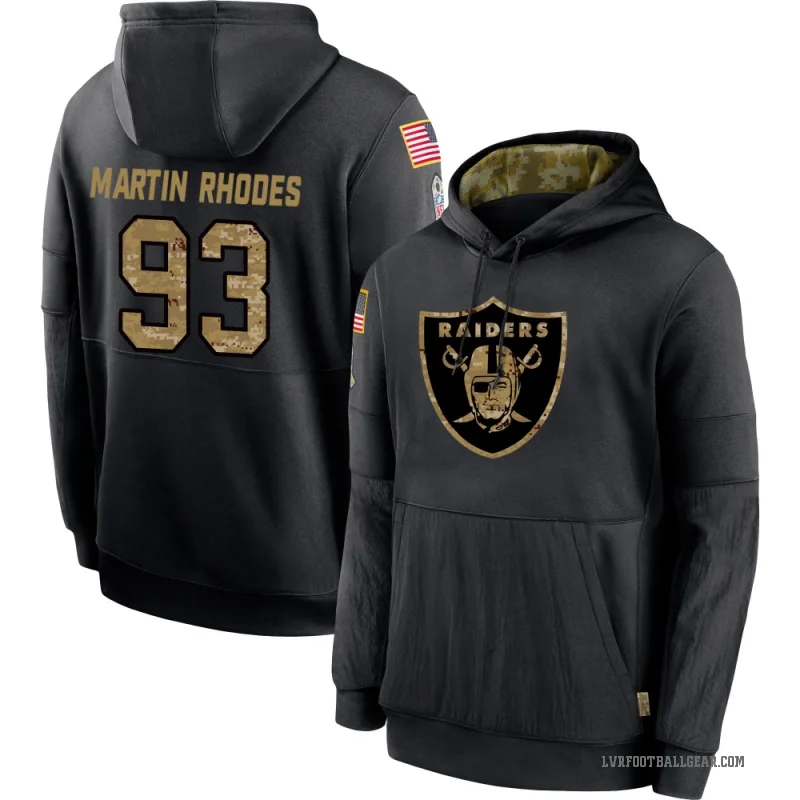 Brodric Martin-Rhodes Men's Black Las Vegas Raiders 2020 Salute to Service Sideline Performance Pullover Hoodie