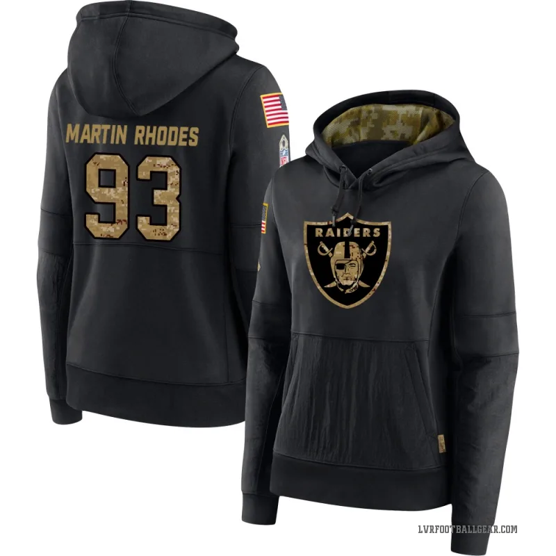 Brodric Martin-Rhodes Women's Black Las Vegas Raiders 2020 Salute to Service Sideline Performance Pullover Hoodie