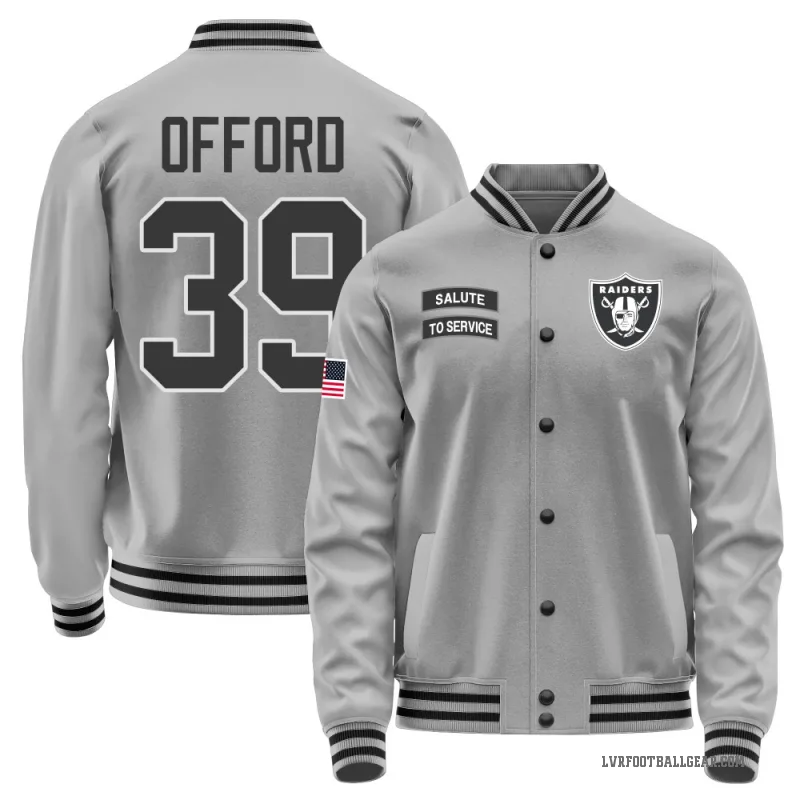 Caleb Offord Men's Gray Las Vegas Raiders Salute to Service Performance Jacket