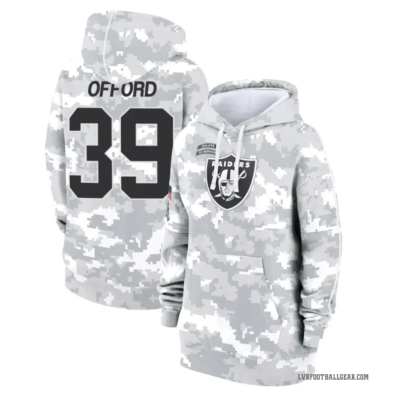 Caleb Offord Women's Camo Las Vegas Raiders Arctic 2024 Salute to Service Club Fleece Pullover Hoodie