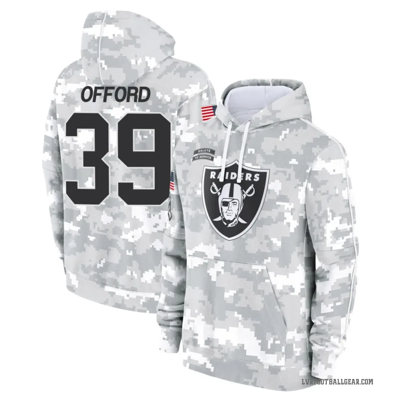 Caleb Offord Youth Camo Las Vegas Raiders Arctic 2024 Salute to Service Club Fleece Pullover Hoodie