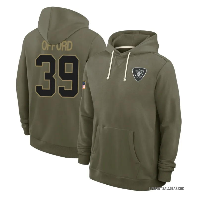 Caleb Offord Youth Olive Las Vegas Raiders 2025 Salute to Service Hoodie