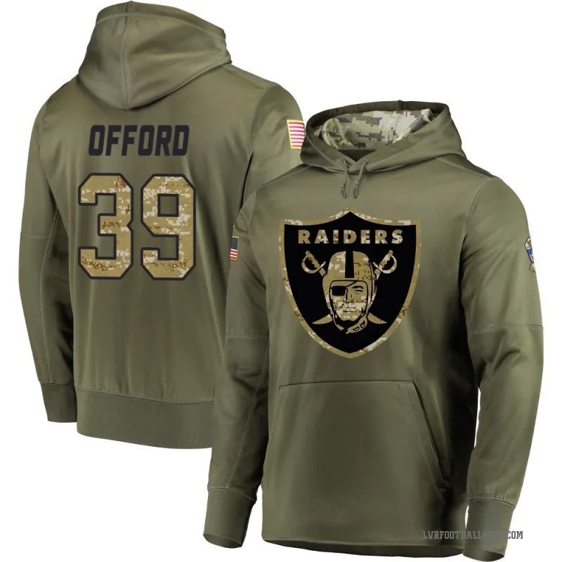 Caleb Offord Youth Olive Las Vegas Raiders Salute to Service Pullover Hoodie