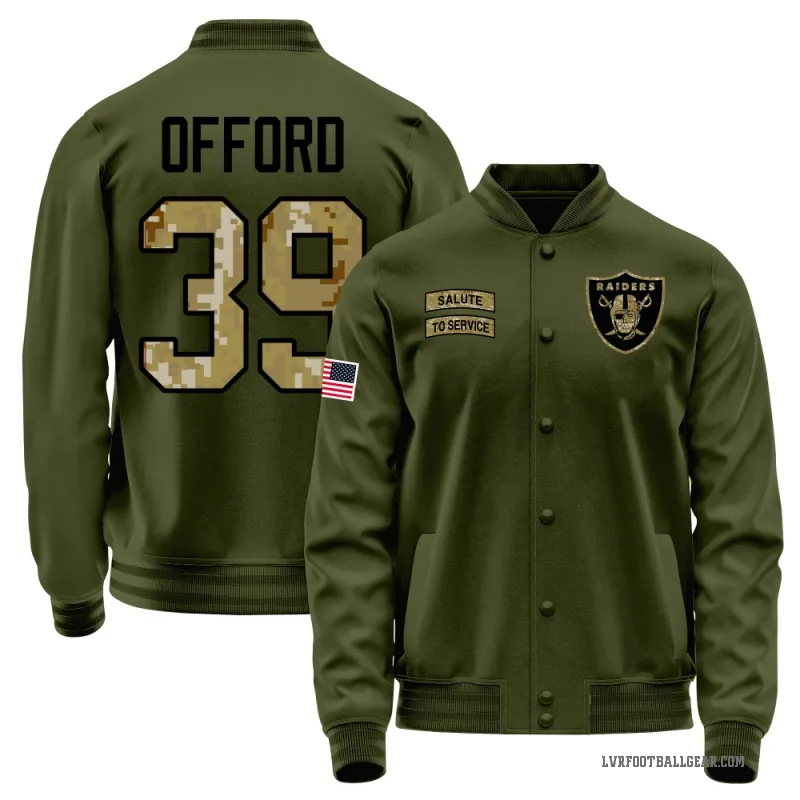 Caleb Offord Youth Olive Las Vegas Raiders Salute to Service Sideline Performance Jacket