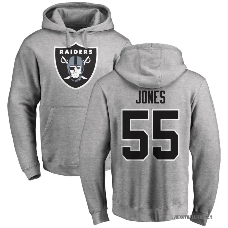 Chandler Jones Men's Las Vegas Raiders Pro Line Ash Logo Pullover Hoodie