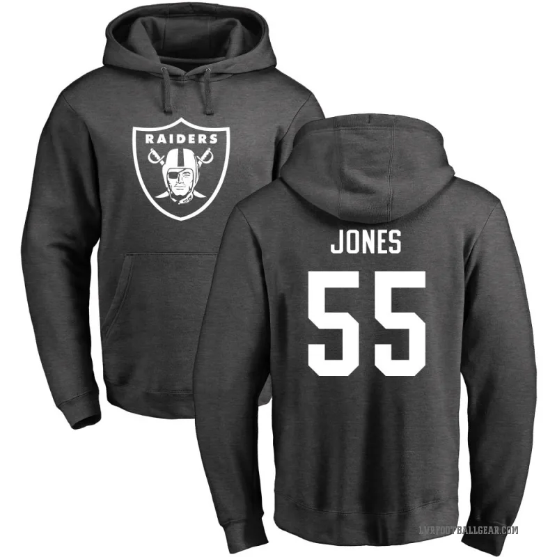 Chandler Jones Men's Las Vegas Raiders Pro Line by Branded Ash One Color Pullover Hoodie