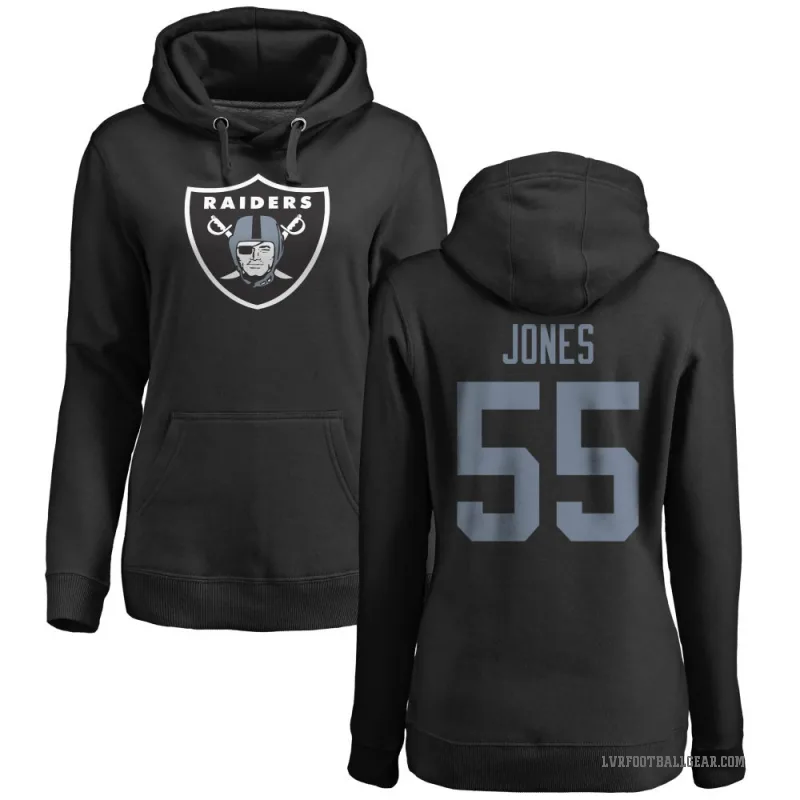 Chandler Jones Women's Black Las Vegas Raiders Pro Line Logo Pullover Hoodie