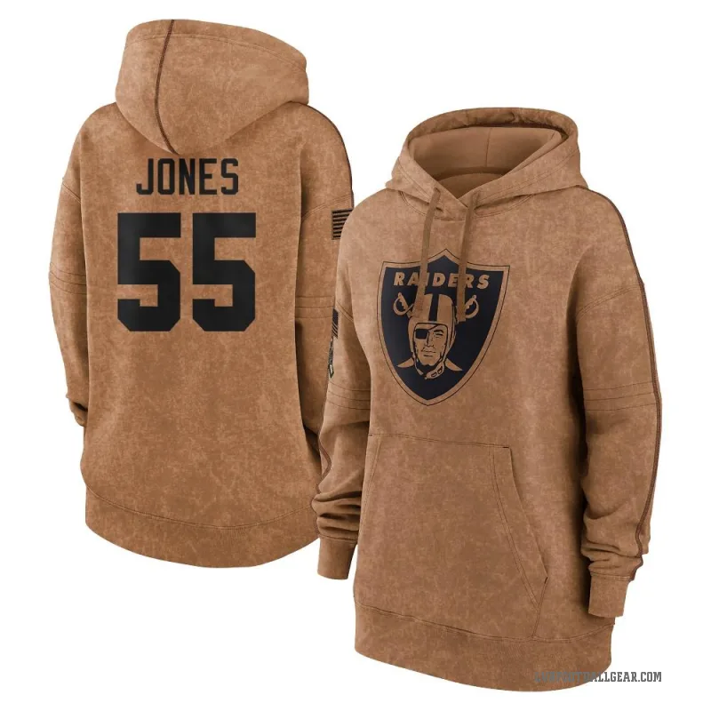 Chandler Jones Women's Brown Las Vegas Raiders 2023 Salute To Service Pullover Hoodie