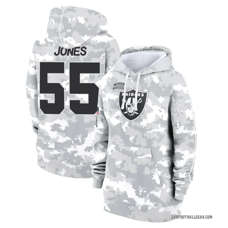 Chandler Jones Women's Camo Las Vegas Raiders Arctic 2024 Salute to Service Club Fleece Pullover Hoodie