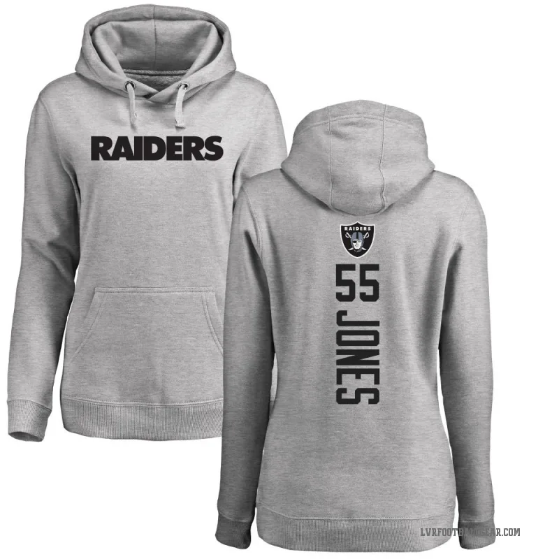 Chandler Jones Women's Las Vegas Raiders Pro Line Ash Backer Pullover Hoodie