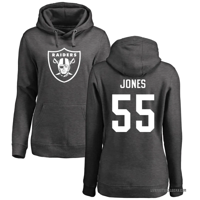 Chandler Jones Women's Las Vegas Raiders Pro Line by Branded Ash One Color Pullover Hoodie