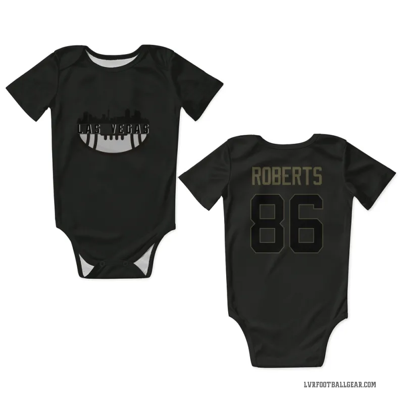 Chase Roberts  Black Las Vegas Raiders  Service Newborn & Infant Bodysuit
