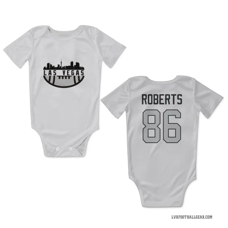 Chase Roberts  White Las Vegas Raiders  Gray Newborn & Infant Bodysuit