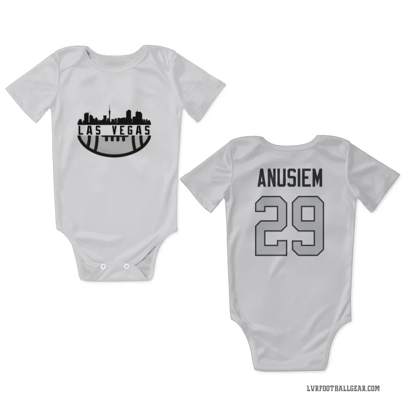 Chigozie Anusiem  White Las Vegas Raiders  Gray Newborn & Infant Bodysuit