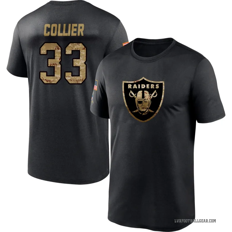 Chris Collier Men's Black Las Vegas Raiders 2020 Salute To Service Performance T-Shirt