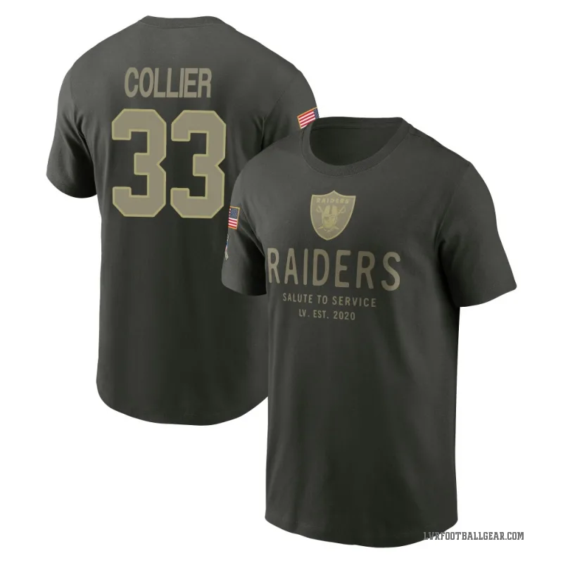 Chris Collier Men's Green Las Vegas Raiders Forest/ 2025 Salute to Service Sideline Primary Edge T-Shirt
