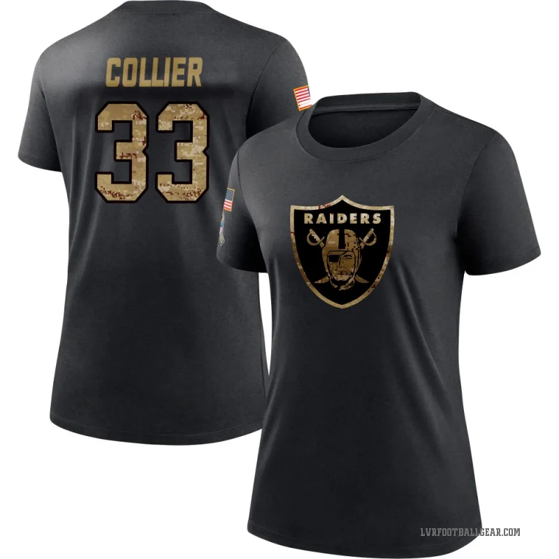 Chris Collier Women's Black Las Vegas Raiders 2020 Salute To Service Performance T-Shirt