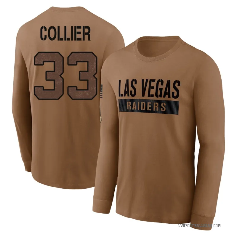 Chris Collier Youth Brown Las Vegas Raiders 2023 Salute To Service Long Sleeve T-Shirt