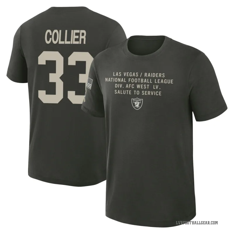 Chris Collier Youth Green Las Vegas Raiders Dark/ 2025 Salute to Service Sideline Slub T-Shirt