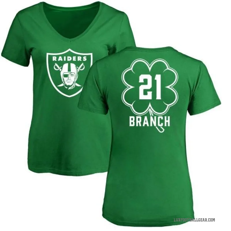 Cliff Branch Women's Green Las Vegas Raiders St. Patrick's Day V-Neck T-Shirt
