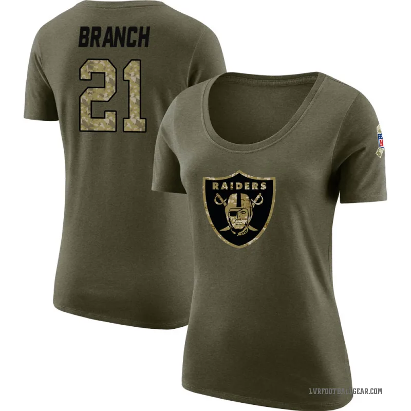 Cliff Branch Women's Olive Las Vegas Raiders Salute to Service Scoop Neck T-Shirt