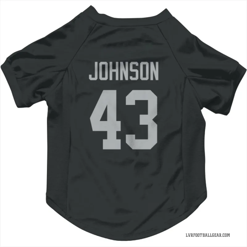 Dalton Johnson  Black Las Vegas Raiders  Cat & Dog Pet Jersey