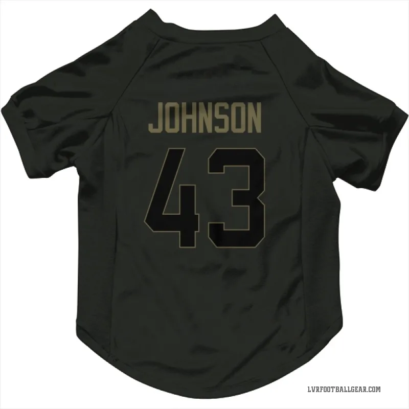Dalton Johnson  Black Las Vegas Raiders  Service Cat & Dog Pet Jersey