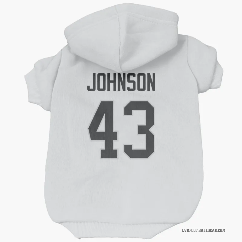 Dalton Johnson  White Las Vegas Raiders  Cat & Dog Pet Hoodie