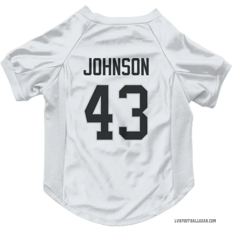 Dalton Johnson  White Las Vegas Raiders  Cat & Dog Pet Jersey