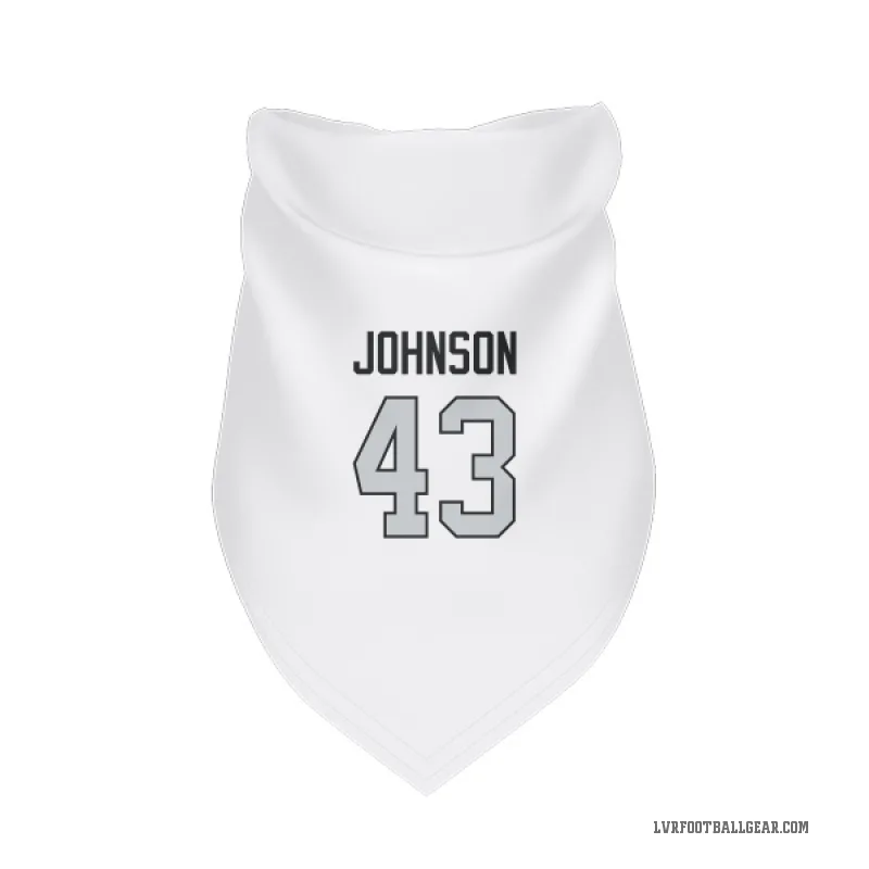 Dalton Johnson  White Las Vegas Raiders  Gray Cat & Dog Pet Bandana