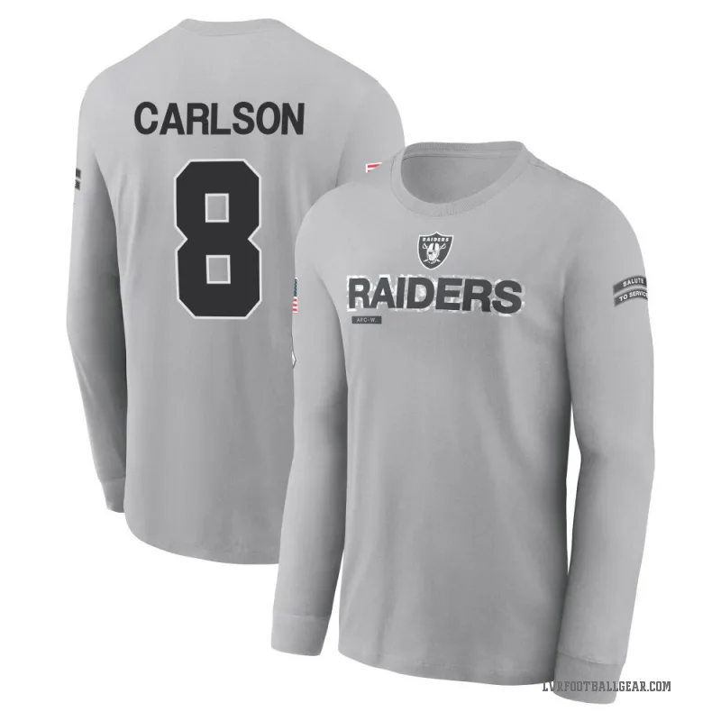 Daniel Carlson Men's Gray Las Vegas Raiders 2024 Salute to Service Long Sleeve T-Shirt